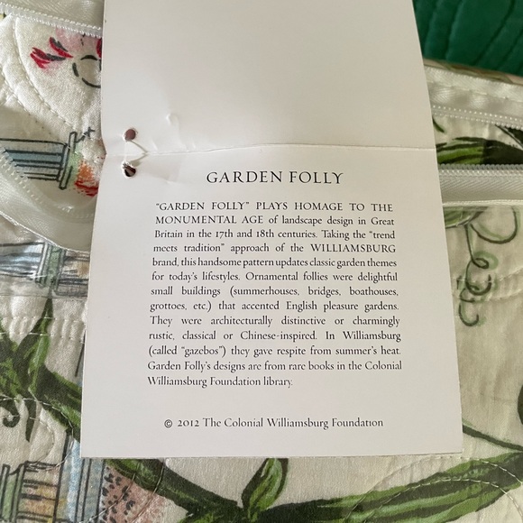 Vintage Colonial Williamsburg Garden Folly Quilt King - Brand New W Tags - Picture 10 of 13